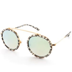 Krewe Conti sunglasses in Stella/24k titanium/mirror